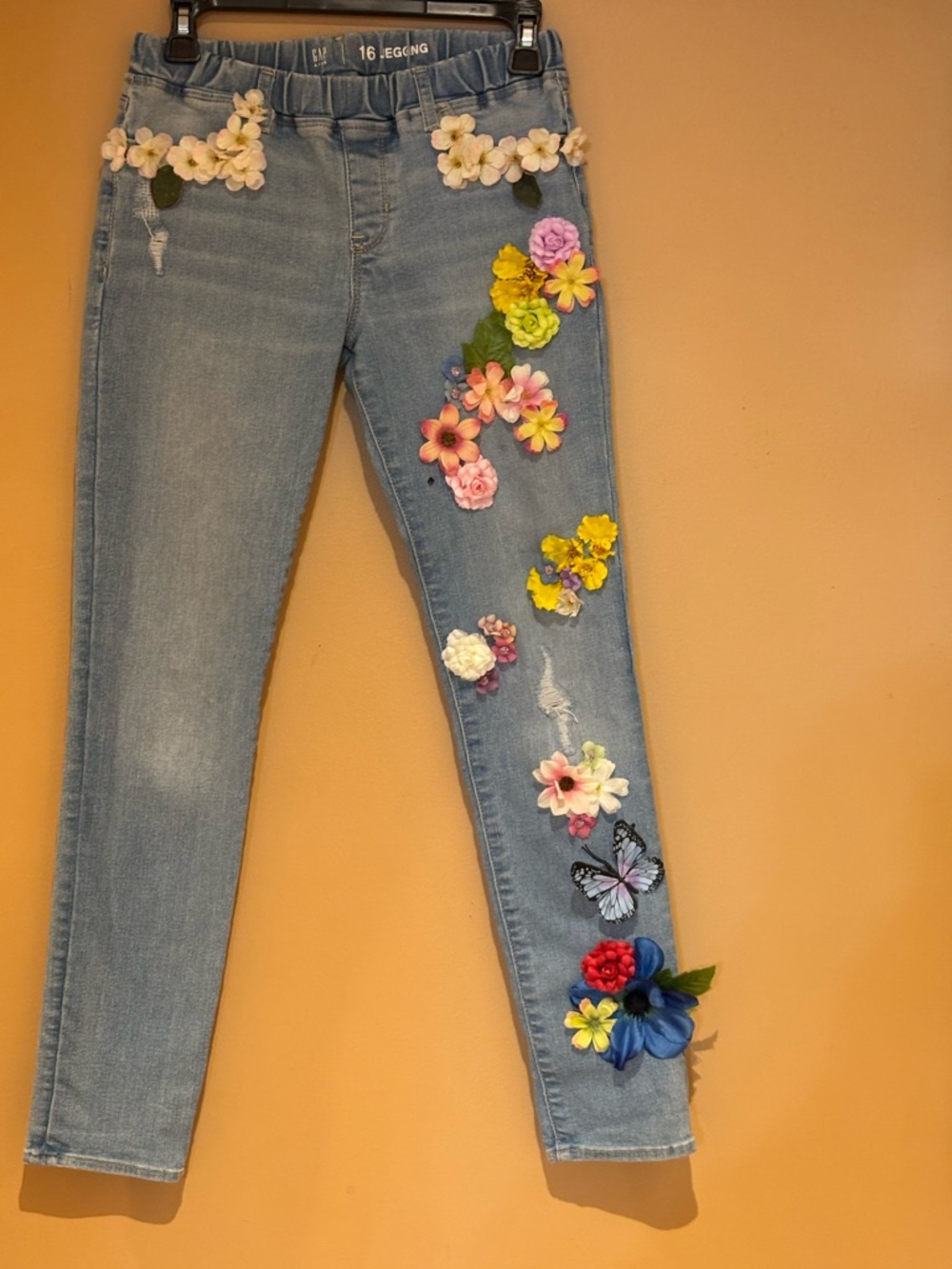 GAP KIDS Size 16 Floral Butterfly Jeggings